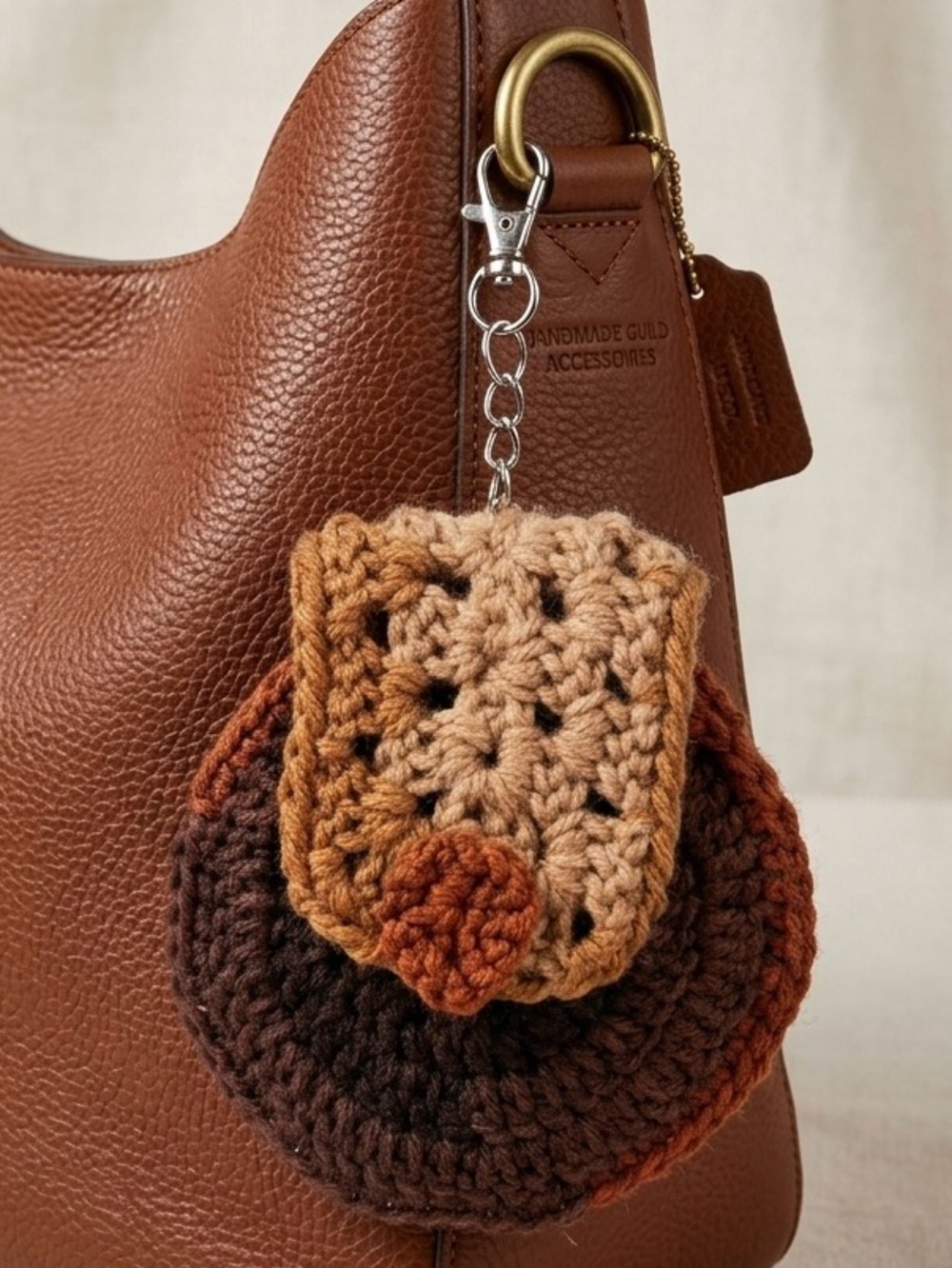 Crochet Round Coin Pouch Keychain Bag Charm